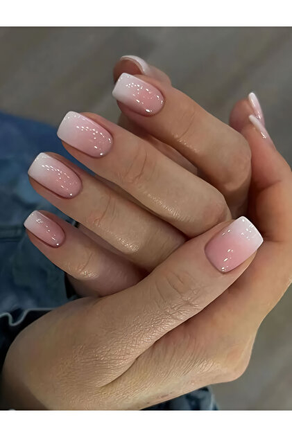 Ombre Nude Küt Takma Tırnak Seti