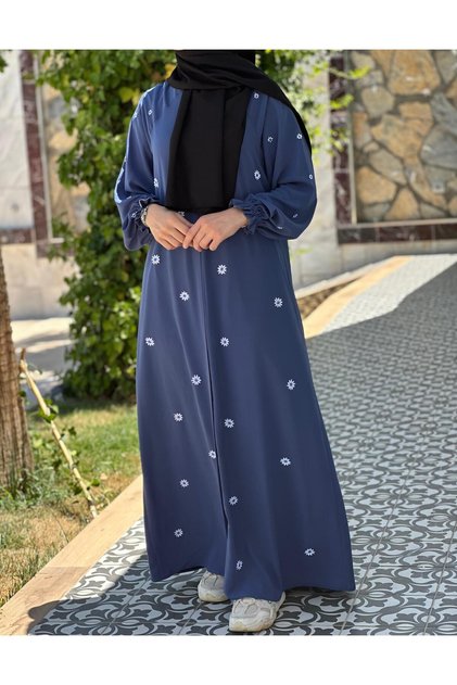 Ferace Chamomile Print Reglan Sleeve Indigo