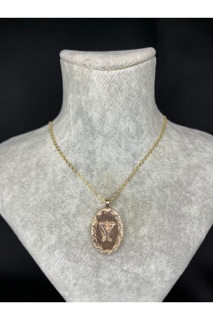 Letter Y Gold Steel Necklace