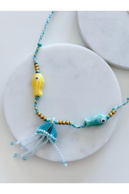 Steel Charm Rope Necklace