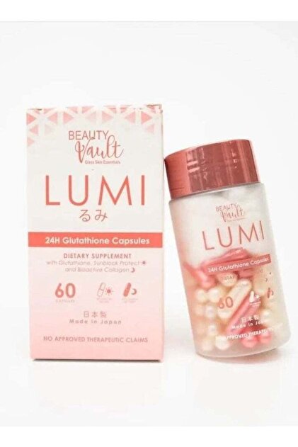 Beauty Vault LUMI 24H Glutathione Capsules Skin Brightening & Collagen Boost (60 Capsules, Made Beauty Vault LUMI 24H Glutathione Capsules Skin Brightening & Collagen Boost (60 Capsules, Made