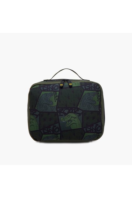 Dinosaur Print Lunch Bag with Zip Closure