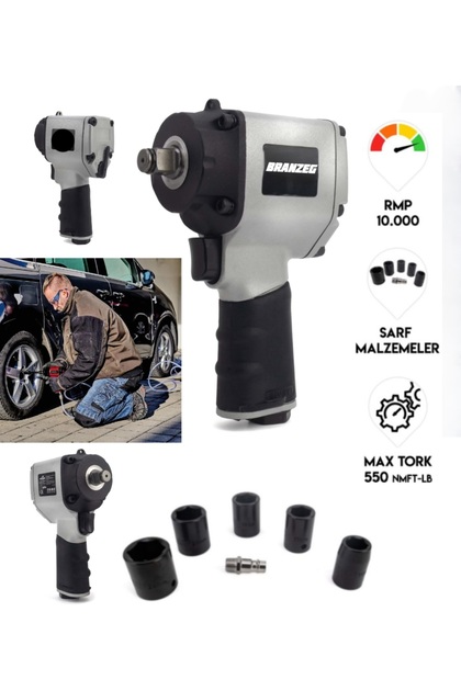 BRANZEG Professional 550 Tork 10.000 RPM Havalı Somun Sıkma