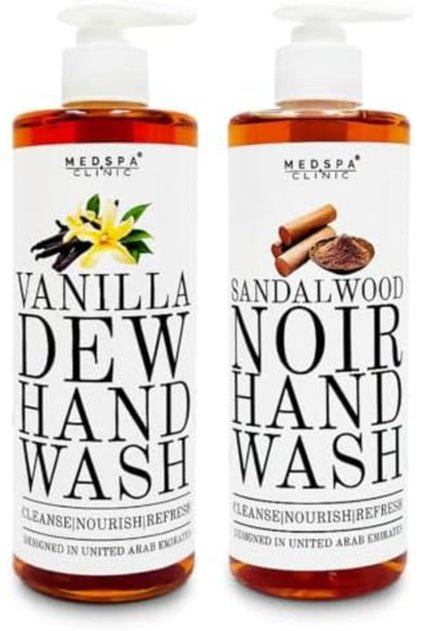 Hand Wash Set, Vanilla Dew and Sandalwood Noir Fragrances, (500ml X 2)