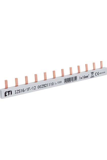 Busbar 12 module, tip pin, 1P, 100A, IZS16, 002921110,