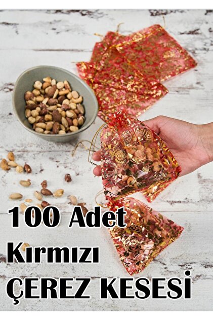 100 Adet Klasik Tül Çerez Kesesi (15x12 cm)