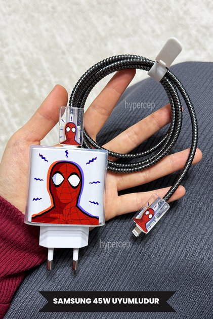 Samsung 45W (EP-TA845) Uyumlu Şeffaf Şarj Başlığı Koruma Kablo Koruyucu Kılıfı 5'li Koruma Seti