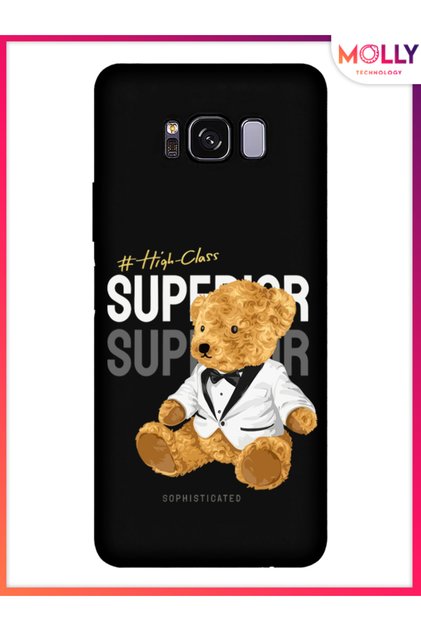 Black Dapper Teddy Pattern Silicone Case for Samsung Galaxy S8 Plus