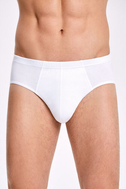 6 Pack, 100% Cotton Combed, Classic Men's Slip Underpants, White