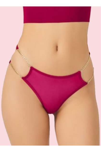Tulle Chain Detailed Brazilian Panties