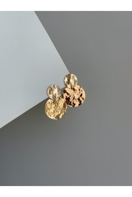 Steel Rose Gold Forged Model Faith Earrings -No Tarnishing-