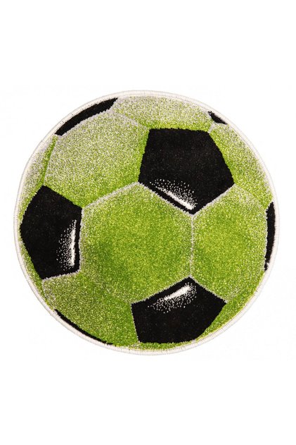 Covor Rotund Camera Copii Minge Fotbal 11198-130, Verde, Fir 9 mm