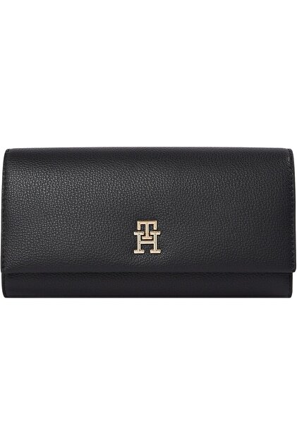 TOMMY HILFIGER TH LEGACY FLAP LRG WALLET FOR Women Black OS