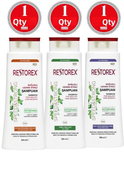 Shampoo Set 500 ml Oily Hair + Anti-Hair Loss + Effective Dry and Damaged Hair