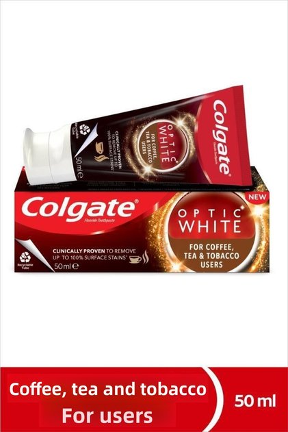 Optic White Coffee Whitening Toothpaste for Tea and Tobacco Users 50 ml x 2 Pieces