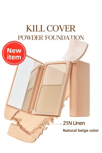 Lightweight, Smooth Matte Finish Powder Foundation Clio Kill Cover Powder Foundation (21N Linen)
