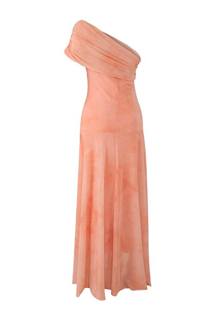 strapless open back dress Orange Pink Sparkly Beaded Top Ruffles Tulle Strapless Homecoming Dres –  AlineBridal main image 0
