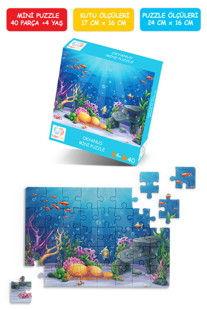 Çılgın Zeka Okyanus Mini Puzzle 40 Parça 3-7 Yaş Çocuk Puzzle