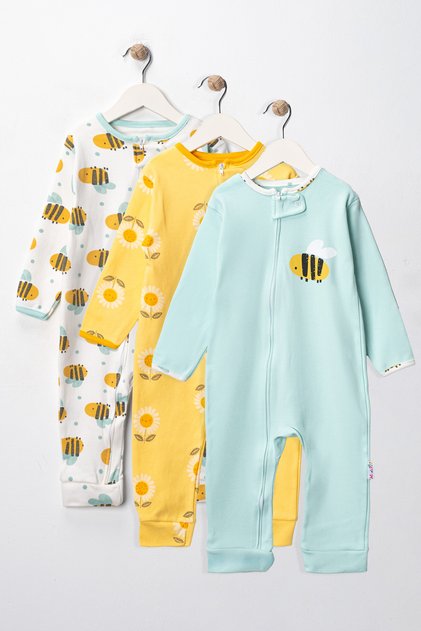 Zippered Bee Patterned Jumpsuit