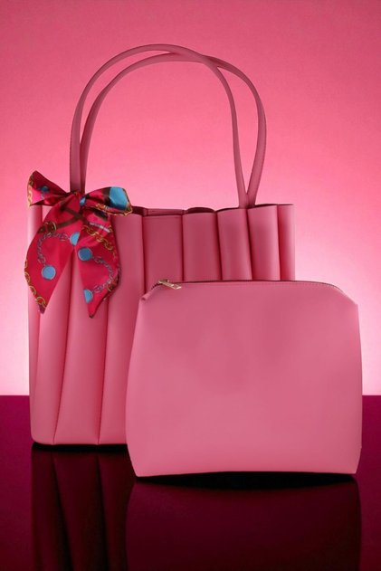 Pleated Strap Shoulder Bag, Accordion Bag, Ribbon, Pleated Shoulder Bag.