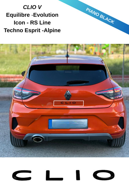 Renault Clıo 5 Kasa Uyumlu Bagaj Yazısı Yeni Kasa Siyah Pıano Black