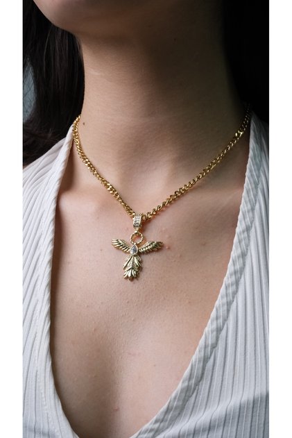 Phoenix Pendant Fashion Women's Fashion Serenay Gold Plated White Stone Necklace - Ideal for a Gift