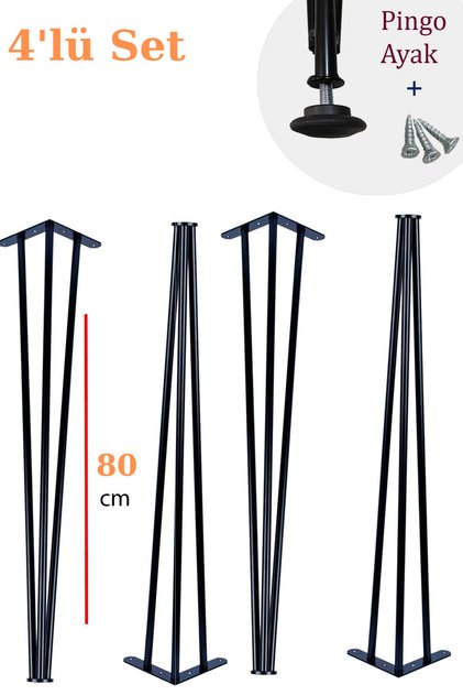 80 Cm Petek Üstü Raf & Dresuar Ayağı Metal Profil Boru Firkete Ayak Yüksek Bar Tipi Masalara Pingolu