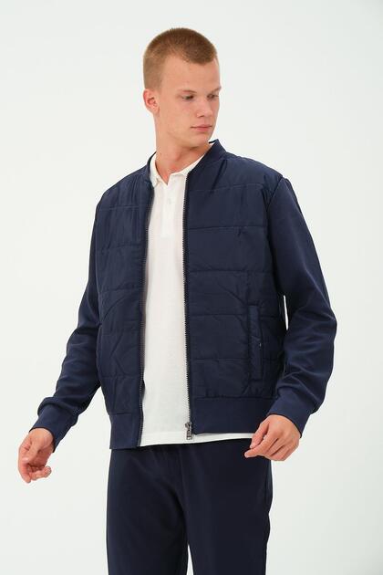 Men's Navy Blue Oversize Windproof Winter Puffer Jacket