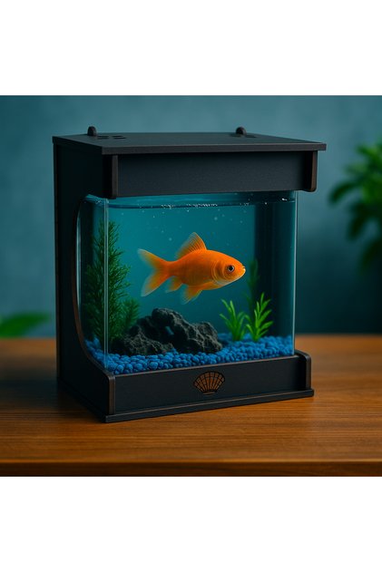 EMSE Beta Mini Akvaryum Ahşap Tasarım Siyah