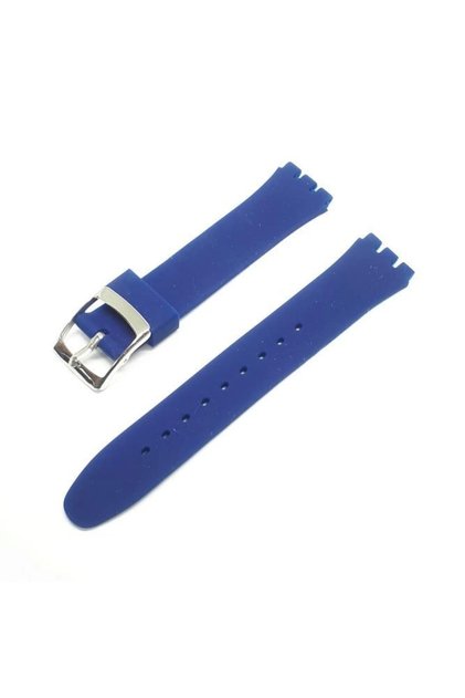 17mm Swatch Compatible Chrono Model Silicone Watch Band - Dark Blue