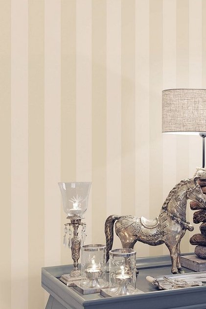 Bien Exclusive 1903 Krem Kırık Beyaz Çizgili Desen Duvar Kağıdı 5 M²