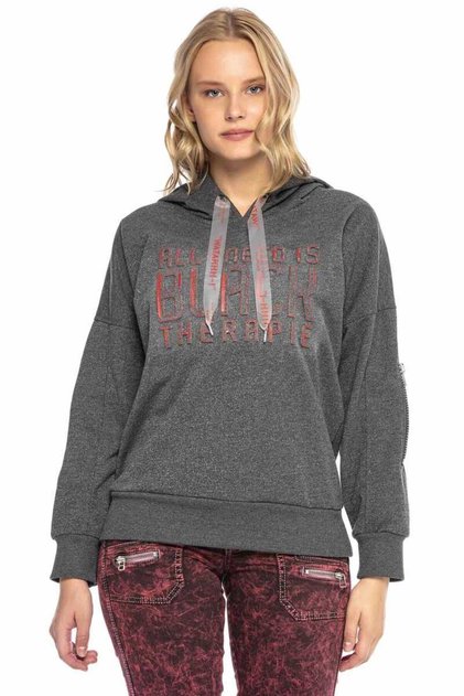 Wl246 Embossed Hooded Women's Sweatshirt