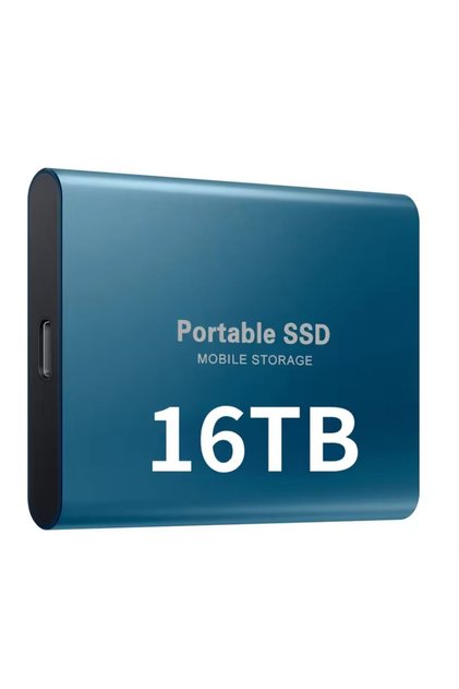 Външен SSD твърд диск, алуминиев, TB51, преносим, USB 3.0, 16TB, син