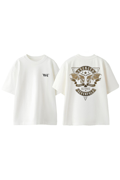 Avenged Sevenfold 9 Design Back Printed Cotton White Oversize T-Shirt