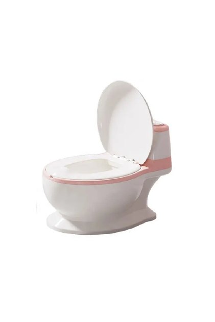 Olita tip minitoaleta pentru copii Little Mom Pink cu sunete, colac din PVC, vas colector detasabil,