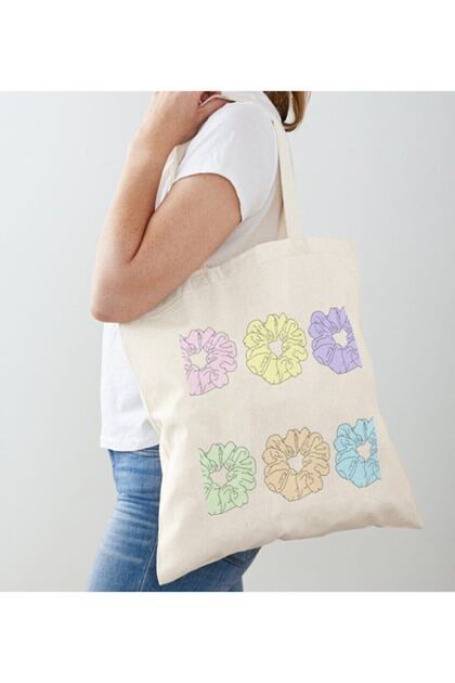 Pastel Colored Printed Raw Cloth Shoulder