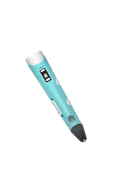 Stilou de pictură 3D pentru desenarea obiectelor 3D, filament 1,75 mm, 230°C, turcoaz/alb,