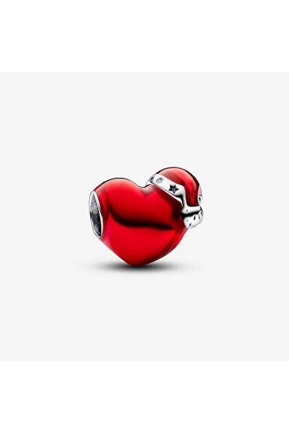Talisman cu inima rosie All I want for Christmas is Love - Argint 925