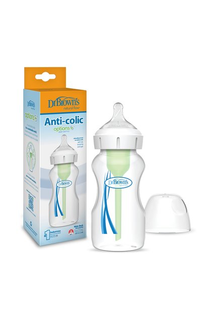 Dr. Brown's 270 ml Geniş Ağız Antikolik Options+ PP Biberon, Tekli Paket 1. seviye emzik ile