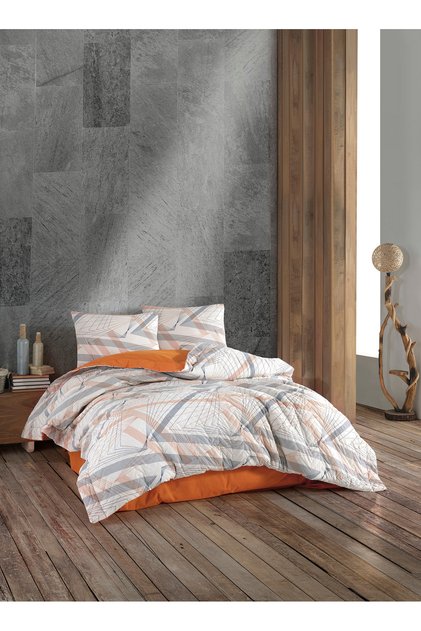 Kristal Geometrik Dört Mevsim Kapitoneli Tek Kişilik Yorgan Konulabilir Nevresim Takımı