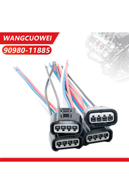 4PCS 4pcs Ignition Coil Connector Compatible 90980-11885 90919-02240 Harness Pigtai for Toyota Camry
