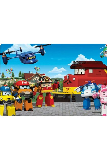 Robocar Poli Dikdörtgen Pasta Yenilebilir Resim Baskı 28*19 cm