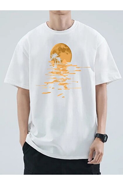 Markatemsunset Front Printed Relaxed Fit Unisex T-Shirt