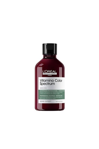 Loréal Vitamino Color Spectrum Green Shampoo 300ml – Neutralizing Care for Dark Brown Hair
