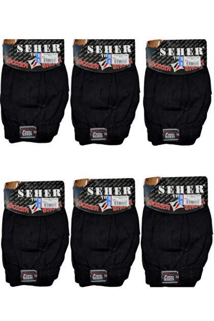 Pack of 6 Star Cotton Combed Cotton Buttoned Men's Boxers Black