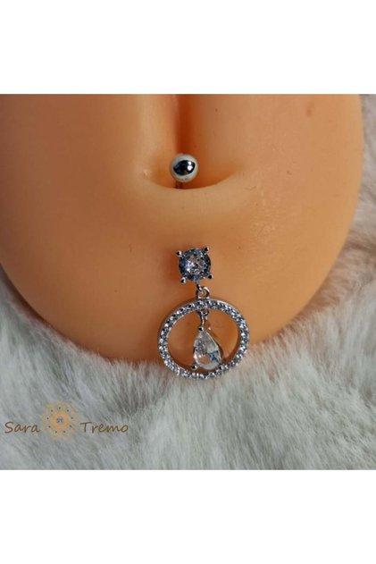 Piercing pentru buric din argint - Model circular
