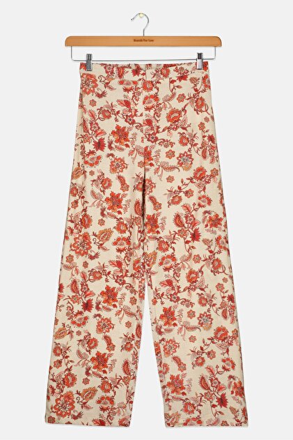 Floral Spanish Leg Trousers Cotton