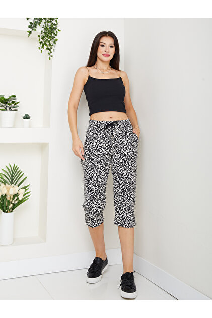 Women's Patterned Combed Cotton Capri