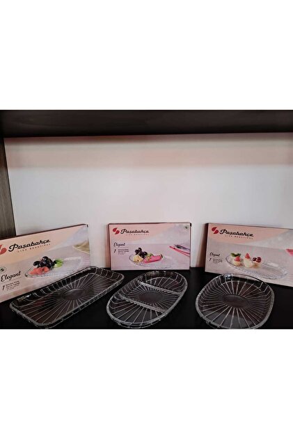 Paşabahçe OVAL VE DİKDÖRTGEN SERVİS TABAĞI SETİ 3 LÜ(54883+54783+