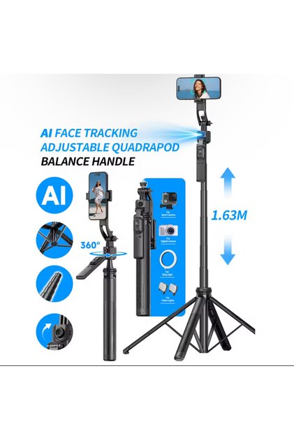 Rotation Gimbal Stabilizer, Smartphone Camera with Bluetooth Declanor Stabilizer for Live